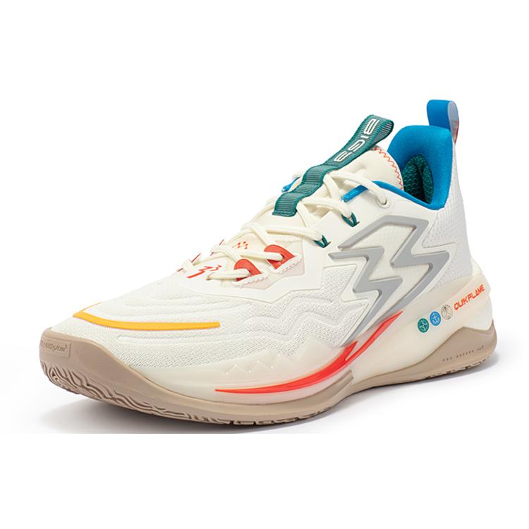361 Big3 3.0 Pro Abriebfest Atmungsaktiv Niedrig geschnitten Basketballschuhe Herren Federweiß 672311110F-1