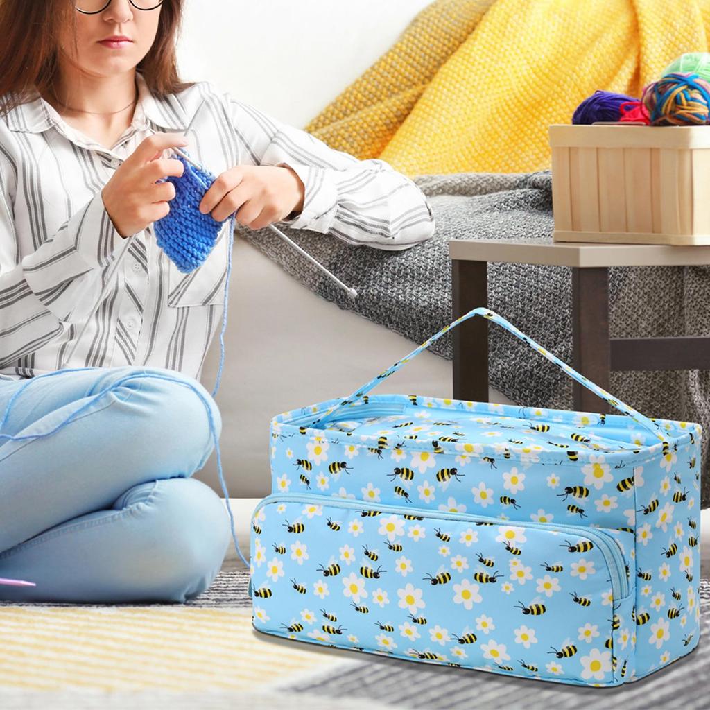 Garnaufbewahrungsorganisator Stricktasche Tragbare Häkeltaschen für Häkelnadeln Häkelset Stricknadeln Garnknäuel