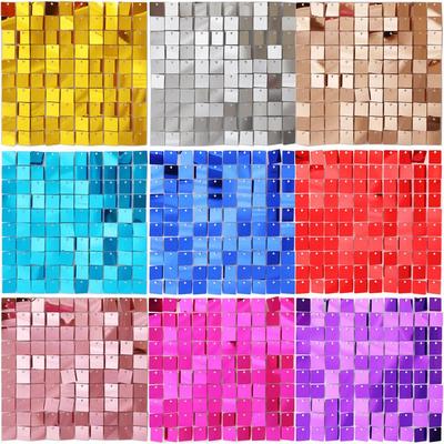 Square Shiny Snap-Lock Wind-Driven Sequin Panels for Background Wall Decoration