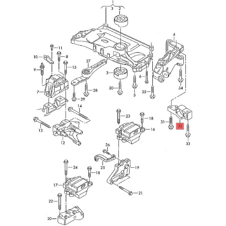 Suspension Bushing Holder Mount Compatible with Seat Alhambra Compatible with Q3 3C0199231F