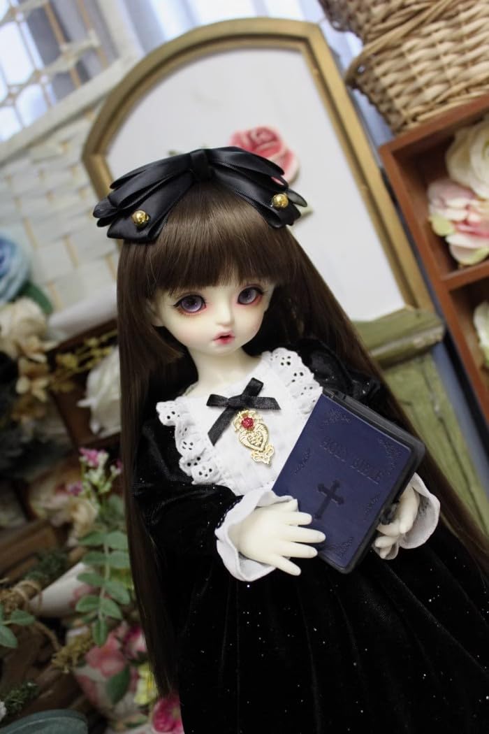 

HAMRETHYPPZ 14 16 13 BJD Кукла на шаровых шарнирах Платье, Костюм для куклы, Наряд горничной для куклы, Нарядное платье для BJD, Милая черная юбка горничной, Милый ребенок