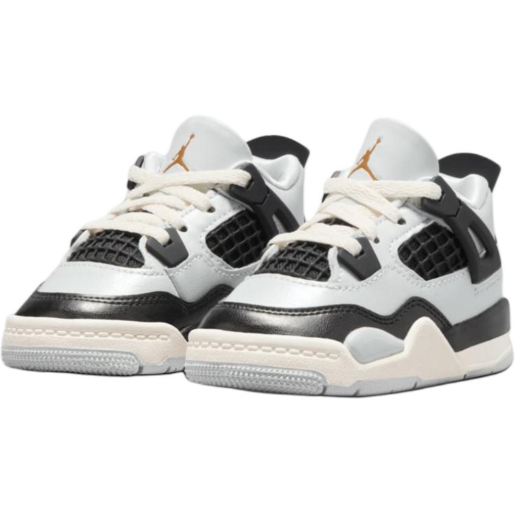 Air Jordan 4 Retro TD Platinum Gold Baby Sneakers Grey Pure-Platinum Metallic-Gold FZ8584-070
