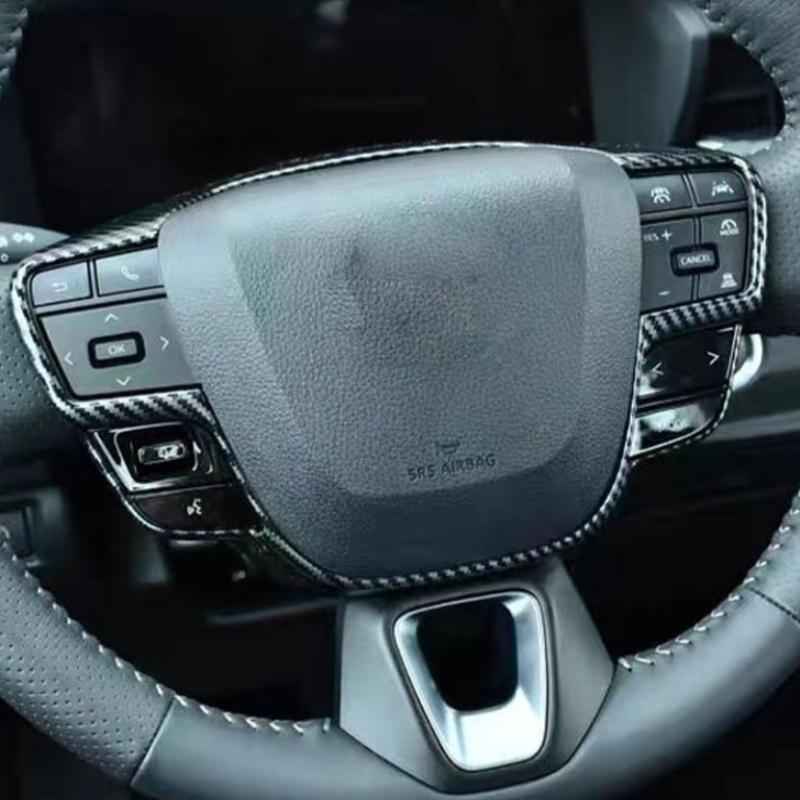 For Toyota CHR C-HR 2024 2025 ABS Carbon Fiber Center Console Steering Wheel Decorative Button cover trim Interior Accessories