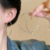 High-end Large Hoop Earrings with Extremely Thin Ear Wires, Elegant Ear Ornaments
