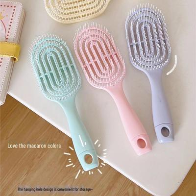 Elastic Ribbed Cute Girl Portable Hair and Massage Comb