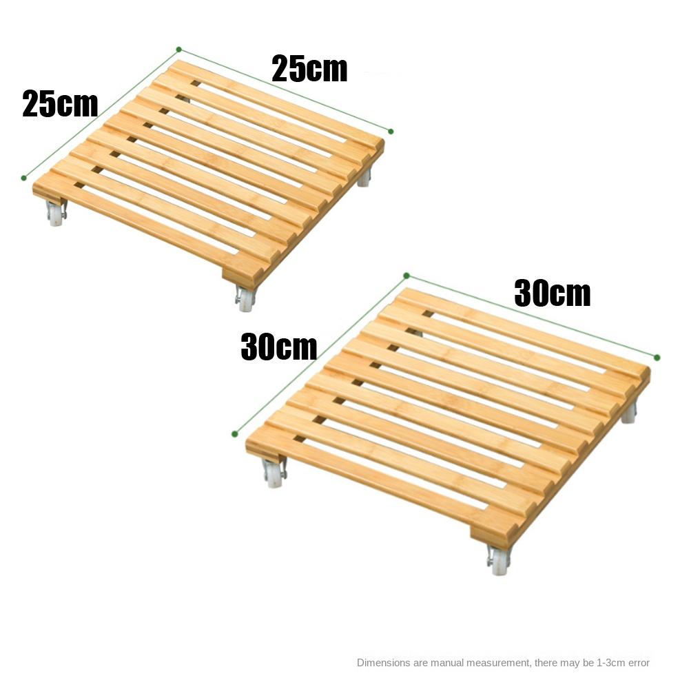 Creative Wooden Plant Roller Stand Square with 360° Detachable Wheels Potted Bonsai Rack Moving Palnt Pulley Pallet Holder