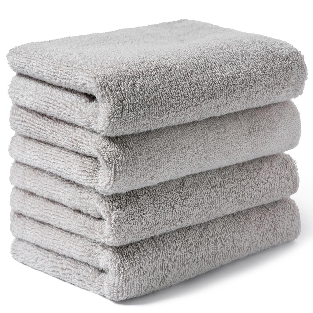 AIFY Face Towel Set of Fluffy Instant Gentle On Comfortable On Perfect for Beauty New or Living Light Gray 4, Thick, Lightweight, Quick-Drying,