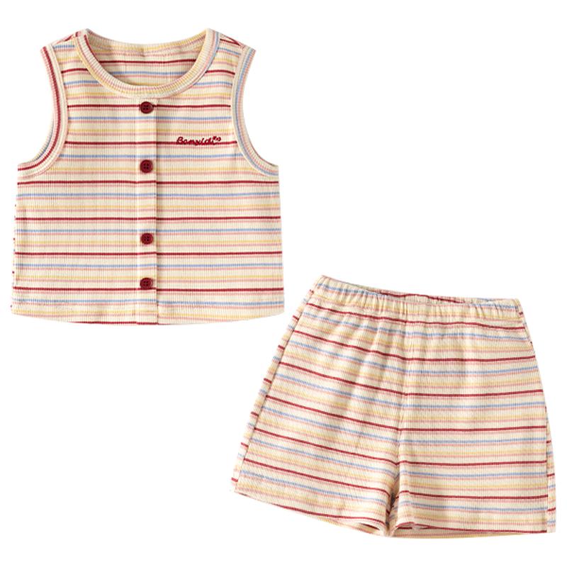 Banxidi Girls  Sleeveless T-Shirt & Shorts Summer Set 90