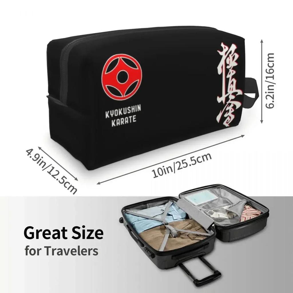 Karate Kyokushin Toiletry Bag for Women Martial Organizer Lady Beauty Storage Dopp Kit Case