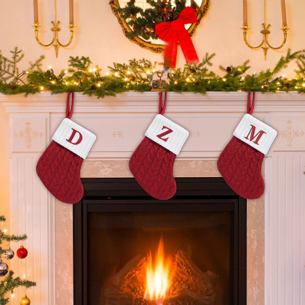 Christmas Exquisite Red Christmas Socks Letter Candy Bag Decoration Gift Bag Christmas Tree Decoration