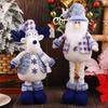 Long Leg Christmas Plush Doll Standing Santa Snowman Reindeer Figure with Stretchable Leg for Holiday Winter Home Decoration