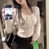 Strap Pure Slim Fit Sweet and Spicy Autumn Inner Pair Square Neck Short T-shirt Top for Women Slim and Versatile Base Shirt