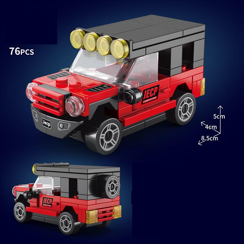 NEU DIY Vier Gitter Rennwagen Rennwagen Rückziehgeschwindigkeit Fahrzeug Bausteine Set Jungen Steine Filmmodell Kinderspielzeug Stadt Ideen