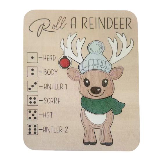

Праздничная игра в кости «Сверни оленя» Семейное развлечение Игра в кости с Санта-Клаусом/Оленем Рождественская вечеринка Головоломки Игры Reindeer