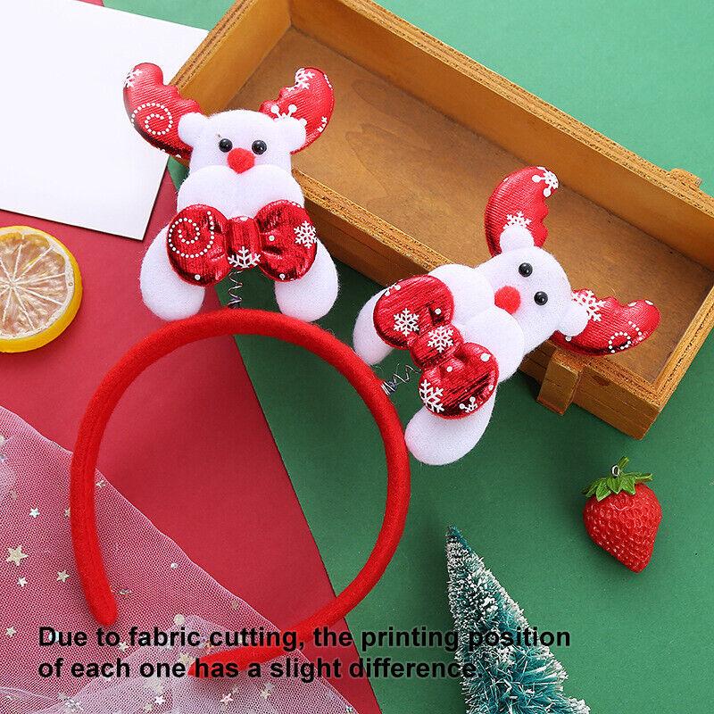 Christmas Headband Reindeer Antlers Horn Flower Hair Band Clasp Headwear for Kids Adult New Year Navidad Party Halloween Cosplay