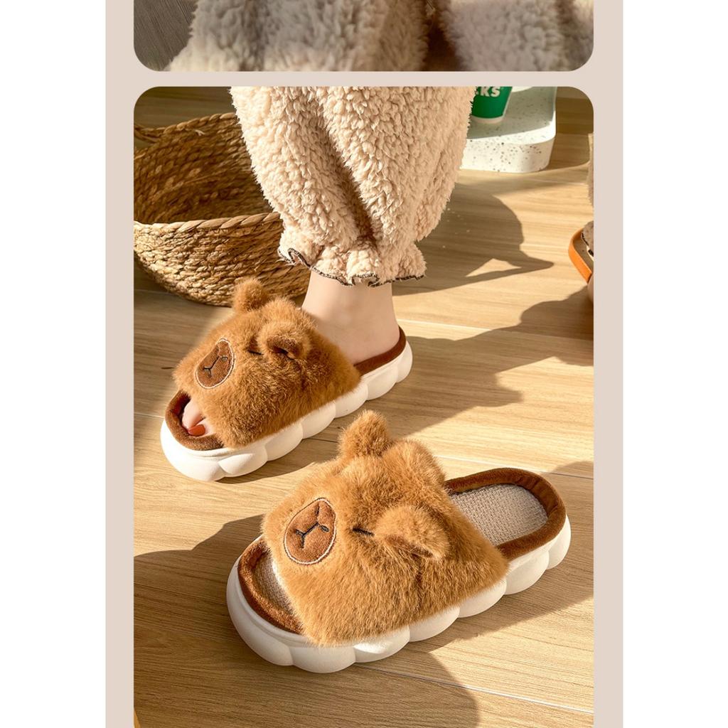 Urocze lniane kapcie Pufferfish dla rodziców i dzieci na cztery pory roku do domu, wchłaniające pot do użytku w pomieszczeniach, dekoracja domu