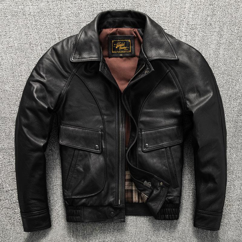 

Куртка из натуральной козьей кожи с термопечатью, мужская, с лацканами, короткая, приталенная, на хлопковой подкладке 5XL