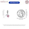 S925 Sterling Silver Heart & Key Pendant for DIY Necklace/Bracelet