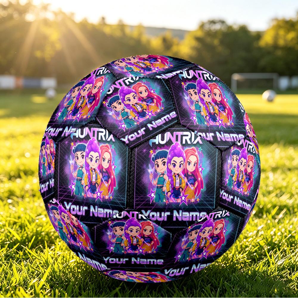Personalized Size 5 Football Kpop Demon Hunters Pattern Outdoor Game Sports Ball Gift