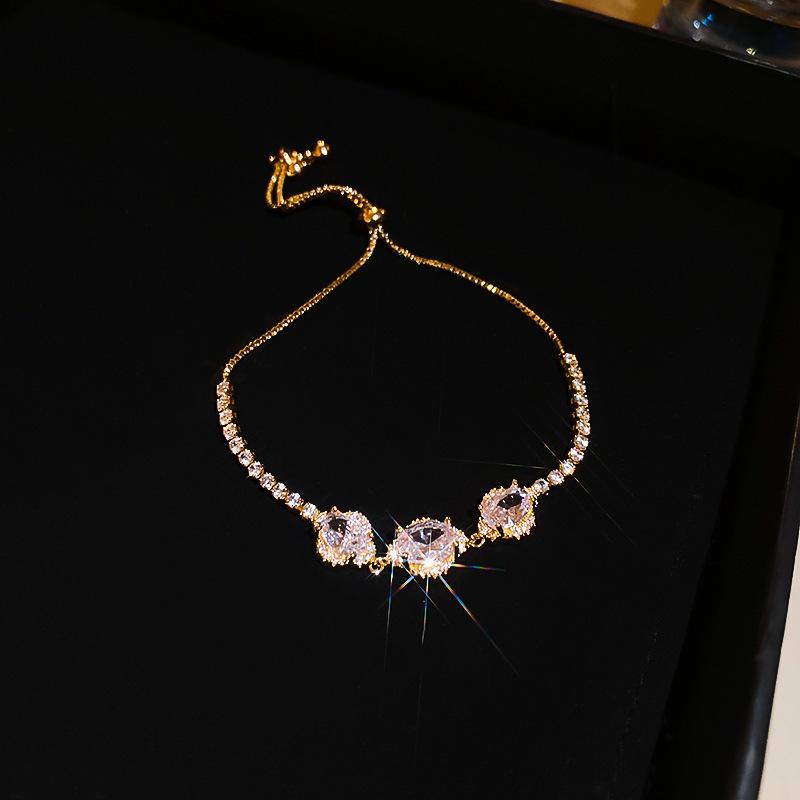 Zircon Flower Simple Niche Bracelet Light Luxury High Sense Fashion Versatile Bracelet Temperament Personalized Jewelry Women