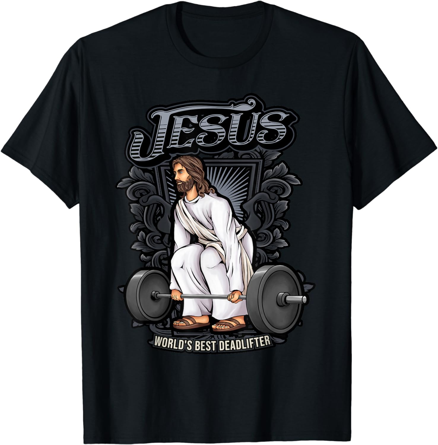 Funny Jesus Christian Weight Lifting Unisex Women Gym Gag Gifts TShirt Streetwear Unisex Clothing Tops Camisetas S
