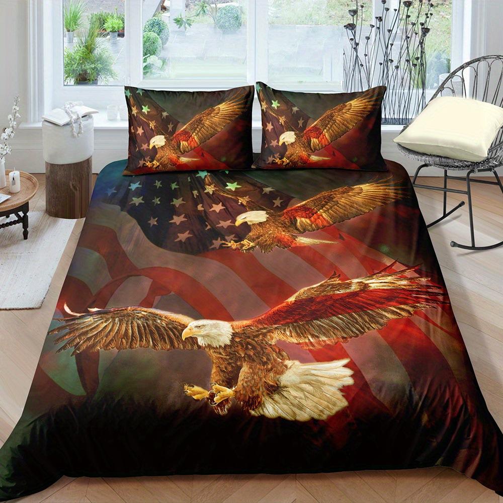 Adler Muster 3D Digitaldruck Quilt Set Dreiteiliges Bettwäscheset