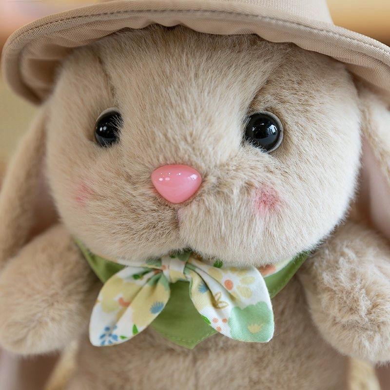Adorable Pudding Bunny Plush Doll with Hat and Scarf