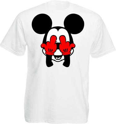 Mickey Mouse 100% Cotton T-shirt Mens Tees Top, Disney Mickey Mouse Naughty Shirt, Unisex Funny Tee Top