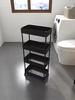 Bathroom Shelf Kitchen Cabinet Mobile Shelf 4-Level Casters White