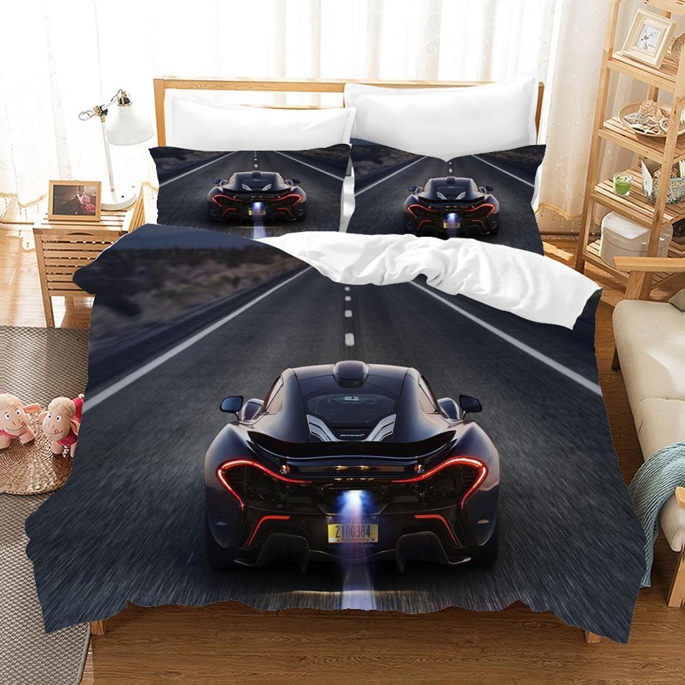 Racing Cars Bedding Set 3D Printed Duvet Cover Extreme Sports Home Decor Bedclothes For Adult Teen Boys Home Textiles
