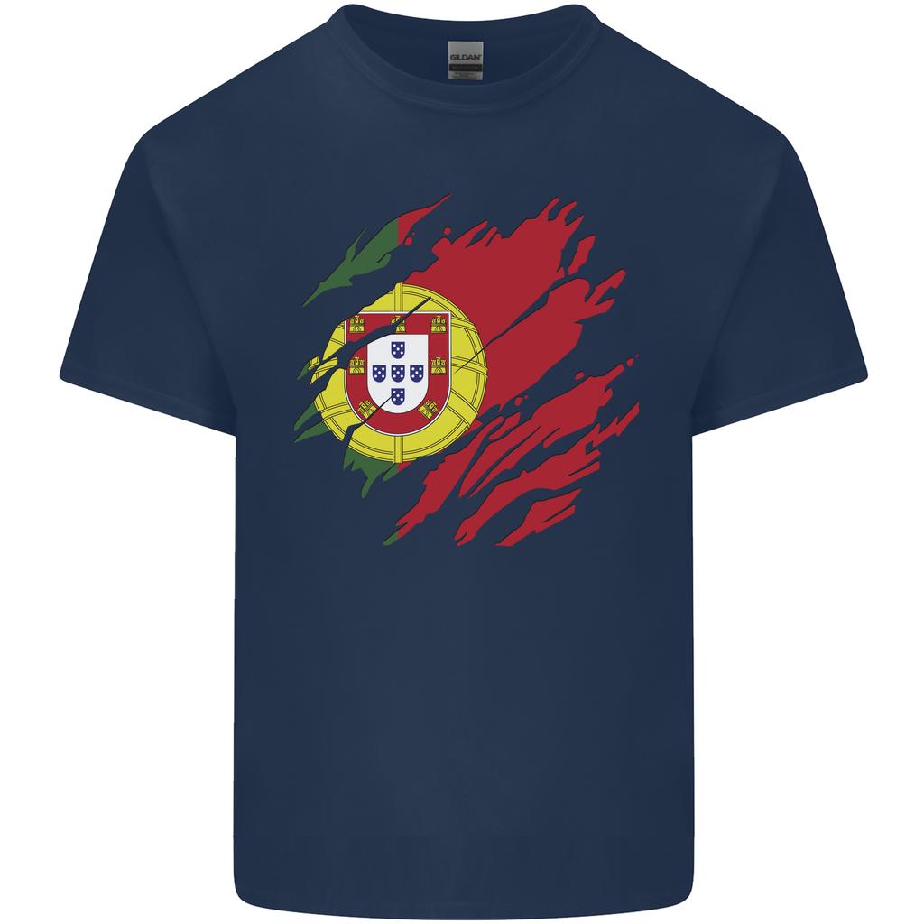 Torn Portugal Flag Portuguese Day Football Unisexs Light Cotton TShirt