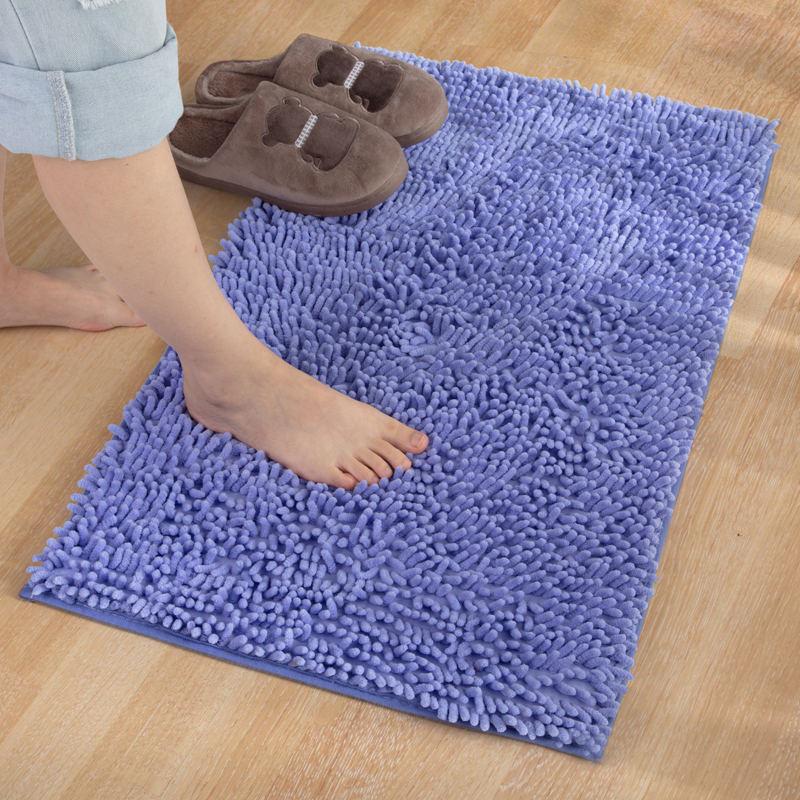 Chenille Anti-slip Bathroom Door Mat - Entry Floor Mat Carpet