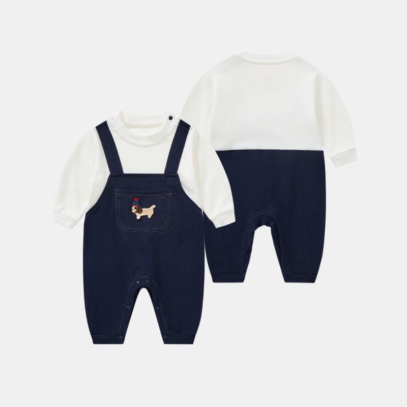 Trendy Infant Romper: Boys' & Girls' Long-Sleeve Two-Piece Jumpsuit