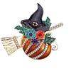 Halloween Themed Witch Pumpkin Broomstick Brooch Trendy Alloy Pin For Festive Outfit And Celebration Event