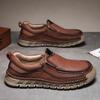 2024 Retro Loafer Genuine Split Leather Classic Shoes Sewing Comfortable Men Casual Slip-on Club Party Shoe Spring Summer