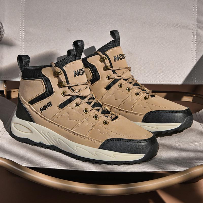 Frühling, Herbst und Winter Herren Leder High-Top Schuhe, Flache Schuhe, Outdoor Wanderschuhe, Herren Sportschuhe, Wandern Freizeitschuhe