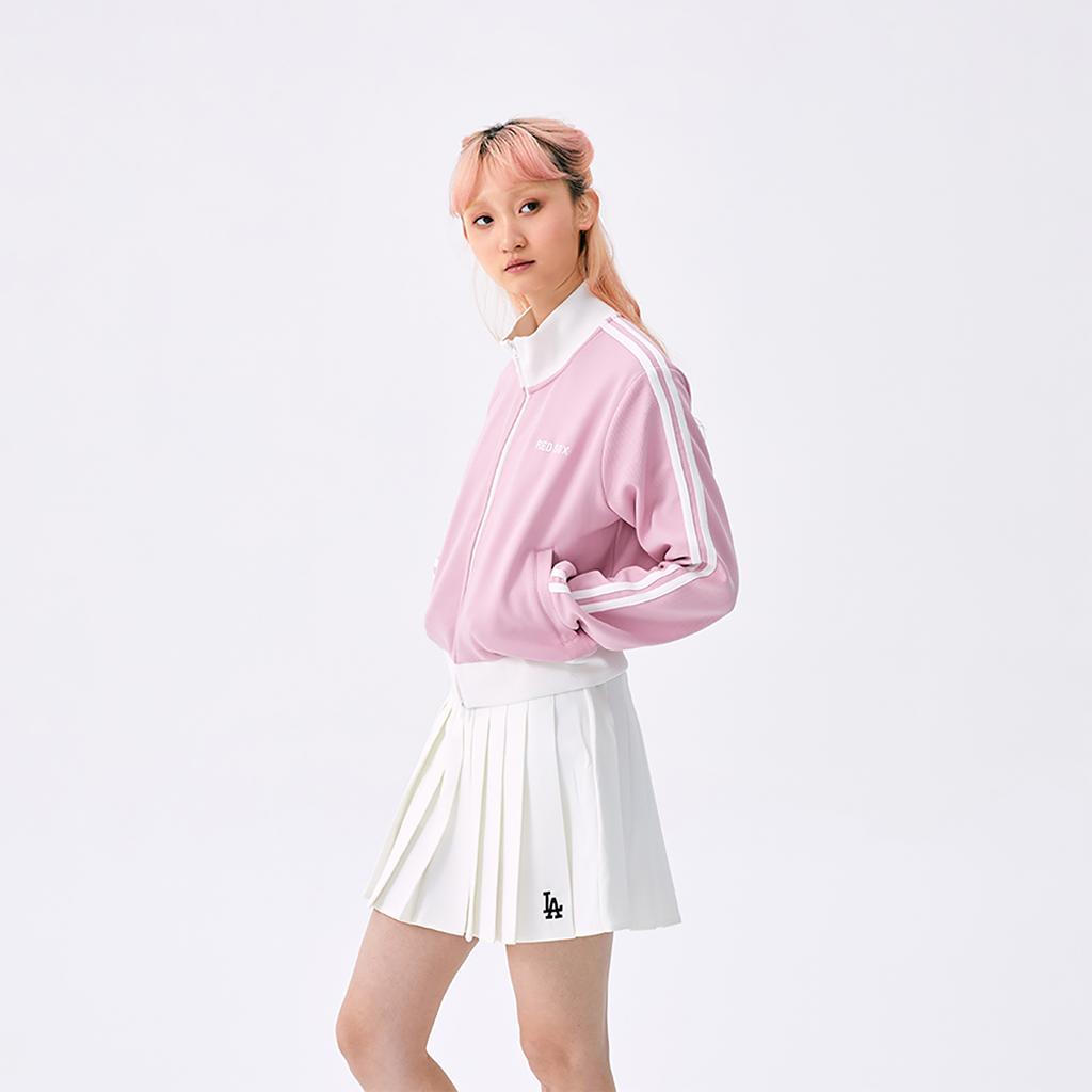 New MLB Preppy Style Collection Boston Red Sox SS25 Jackets & Coats Women's Heather Gray Pink 3FTRV1151-43PKM