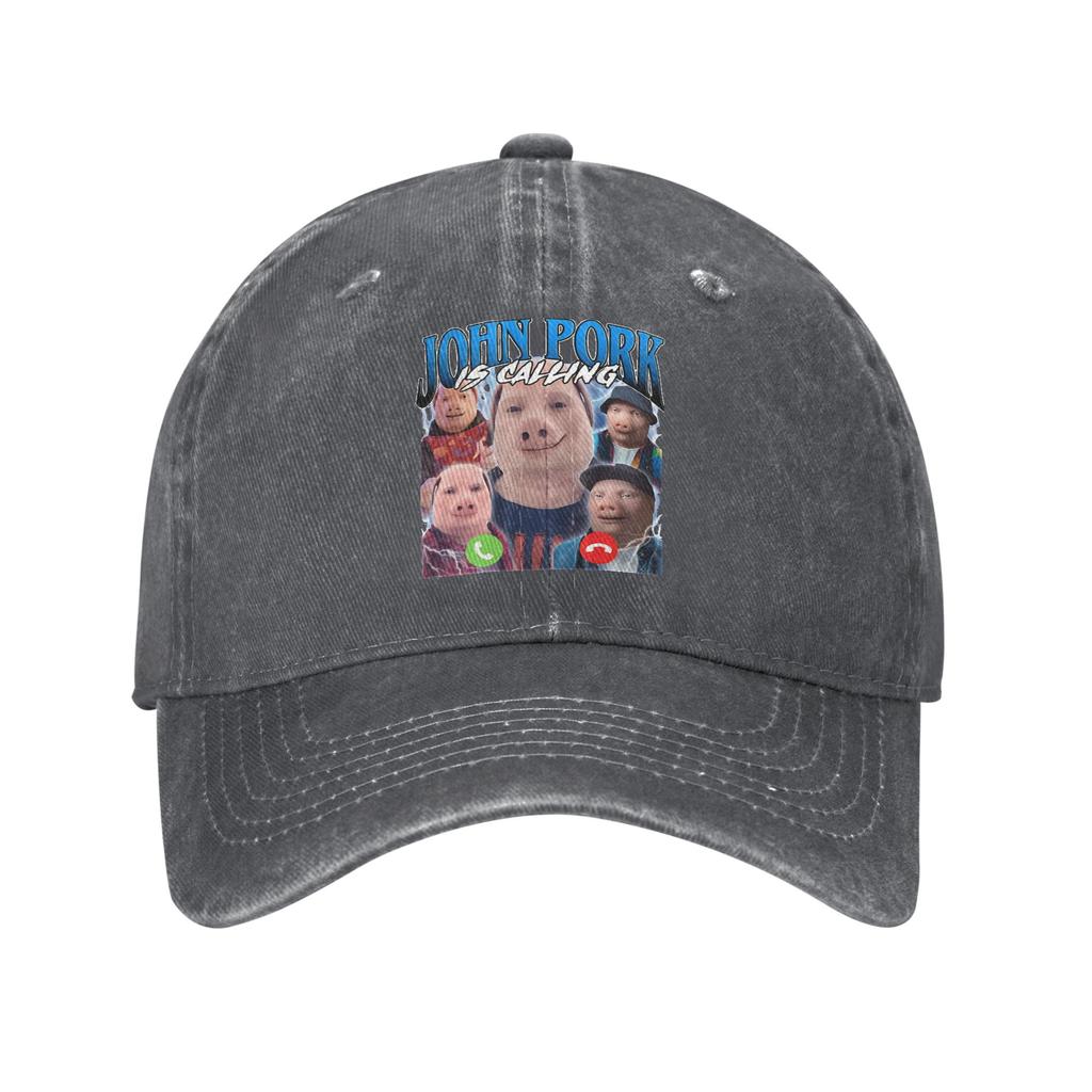 John Pork Ruft An Anruf Annehmen Telefon Lässige Baseballkappe Lustiges Schwein Meme Truckerhut Outdoor Sportkappen WoUnisex Baseballkappen