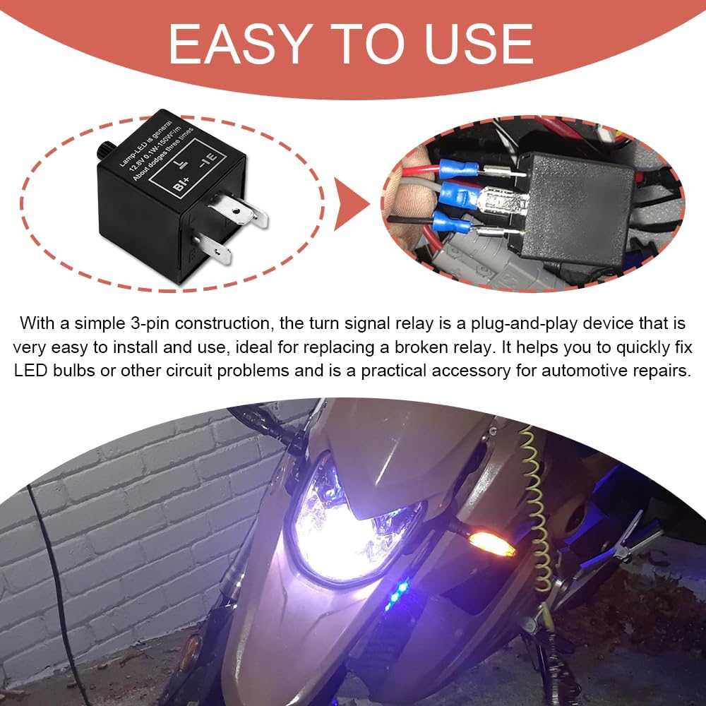 CF-13 LED Flasher Relay, Led Relay, CF13 EP34 3 P Adjustable Turn Signal Relays, Car Accessories Electronic Flashers for Fixing Car Turn Signal Hyper