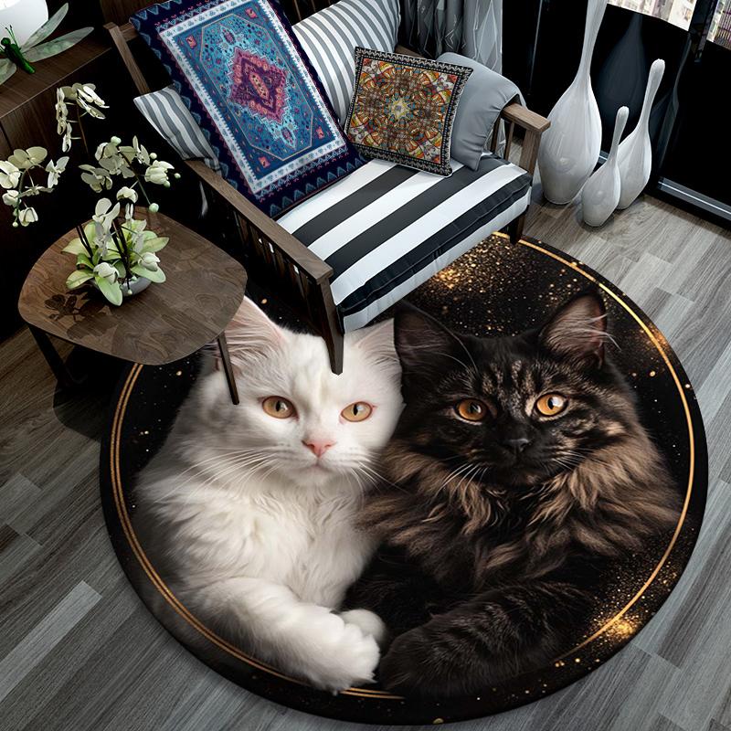 Cartoon Print Round Area Rug,Carpet Rug for Living Room Bedroom Sofa Playroom Decor,Non-slip Floor Mat