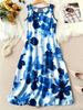 New Summer Women's Sleeveless A-Line Dress Vibrant Floral 3D-Printed Dress Summer Loose-Fit Casual and Fashionable Tank Dress
