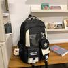 High Value Ins Pain Bag Wide Shoulder Strap Large Capacity Contrasting Color Junior High School Students Lightweight