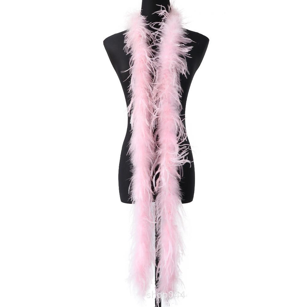 2 Meters/Bag South African Colorful Ostrich Feather Villus Fluff Bar Strip Dyed Pattern Performance Dress Hat Scarf