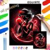 Oil Art Painting Kit Snow White Red Apple Home Wall Decor Handmade Gift Neon Glow Princess Art Abstract Vivid Modern Decor Craft