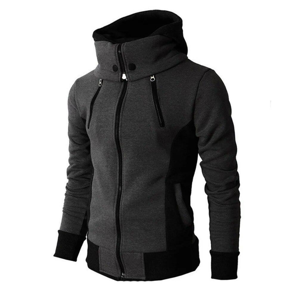 Strickjacke Hoodie Männer Jacken Herbst Winter Casual Fleece Mäntel Bomber Jacke Hoher Kragen Mit Kapuze Mantel Männlich Outwear Slim Fit Hoody