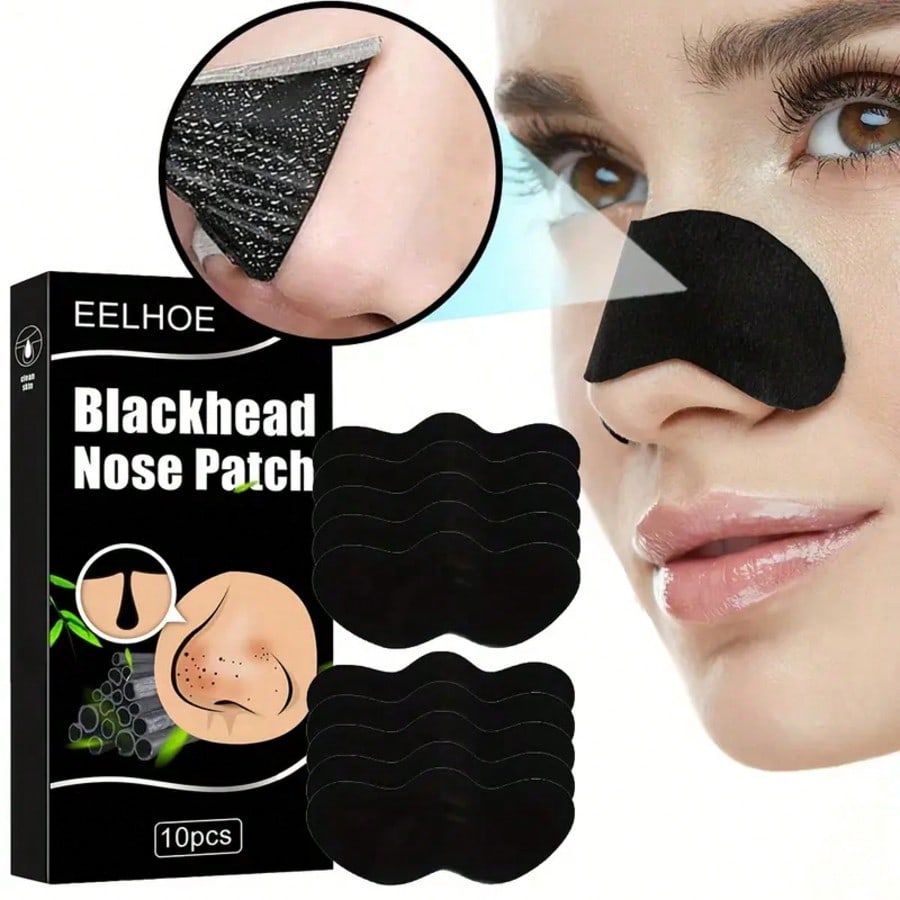 60g/1 Tube Bamboo Charcoal Face Mask + 10pcs/Box Blackhead Nose Strips Deep Cleansing Kit - Pore Cle