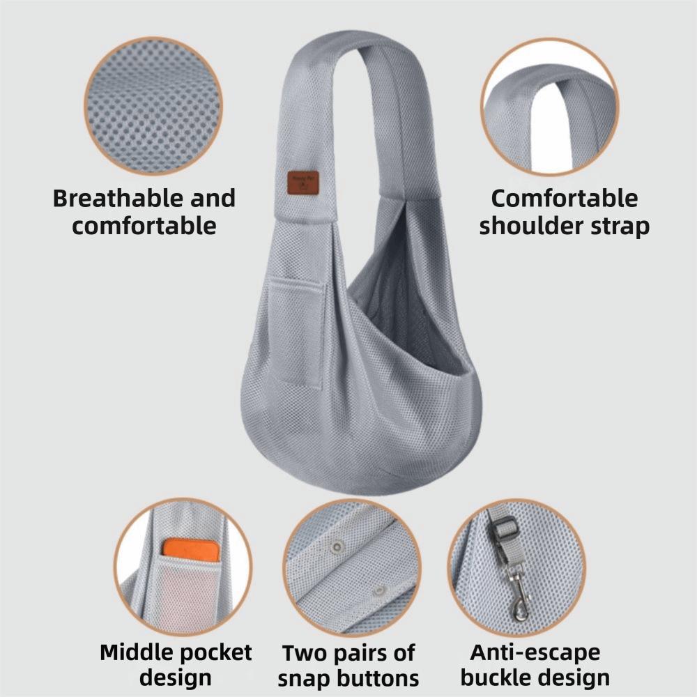 Front Pocket Cat Carrier Bag Large Capacity Shoulder Sling Bag Portable Pet Crossbody Bag Outdoor