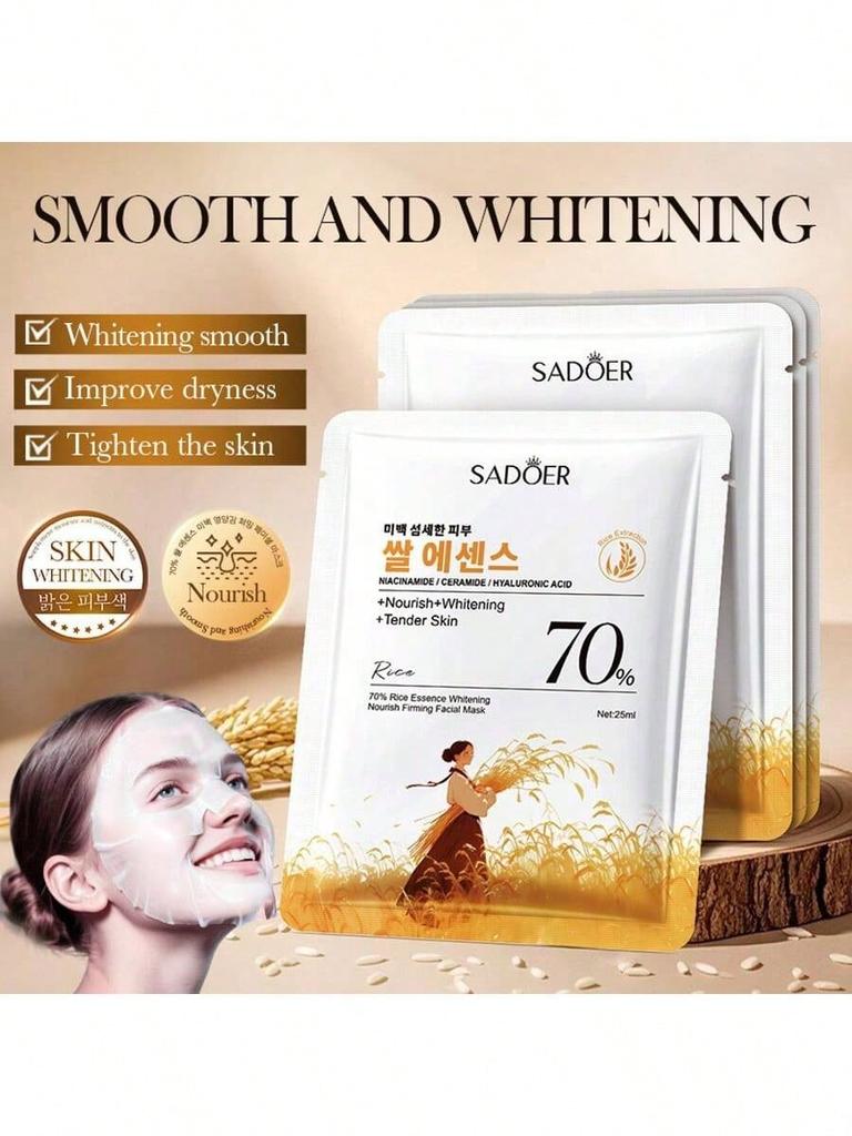 1/3/5/10PCS Rice Essence Mask, Nourishing And Firming, Hydrating,Brightening Smooth,Improve Dryness