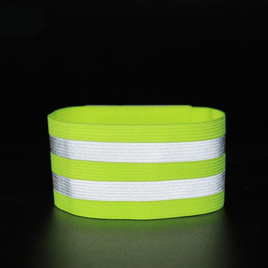 1 Pair Cycling Wristbands Reflective Strips Portable Extra Wide Stretchable Hand Leg Strap Riding Safety High Elastic Outdoor