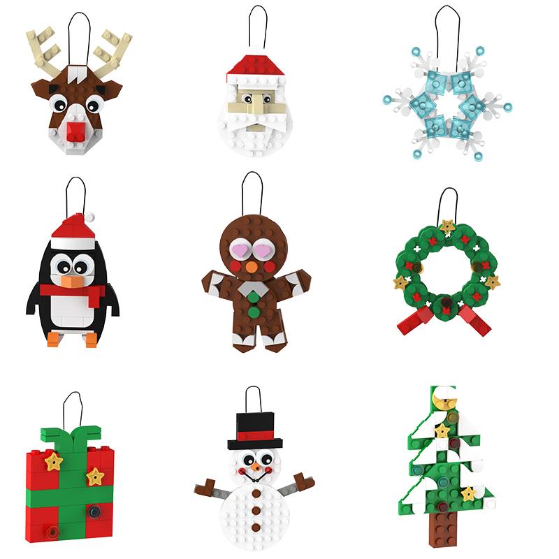 MOC Winter Countryside Christmas Decorate Building Block Set Christmas Cabin Coffee Cart Hot Drinks Christma series Kid Toy Gift